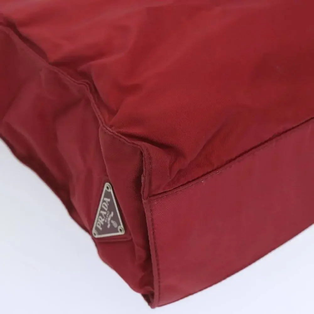 Prada Red Nylon Top-Handle Satchel